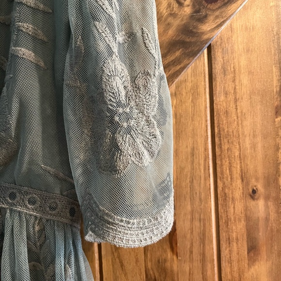 Free People Sheer Olive Dress - Picture 5 of 6